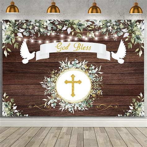 god bless backdrop|Amazon.com : God Bless Baptism Backdrop Rustic Wooden .